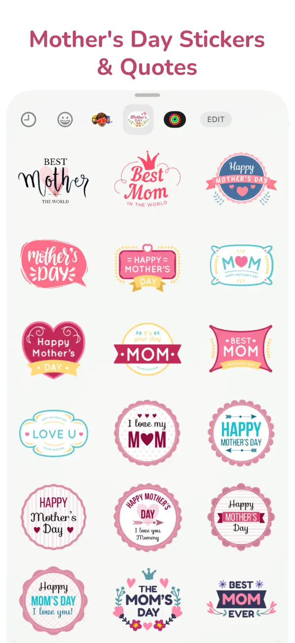 Screenshot #2 pour Mother's Day Stickers & Quotes