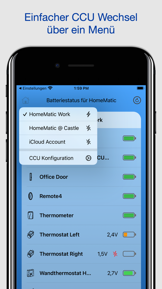 #2. Battery Status for HomeMatic (iOS) Podle: ZeeZide GmbH