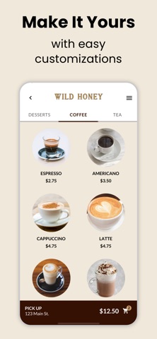 Wild Honey Coffee Co. screenshot