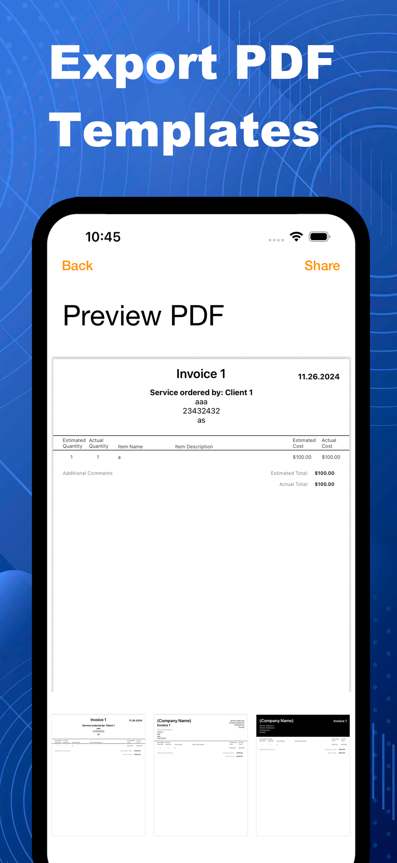 Simple Invoice Creator & Maker