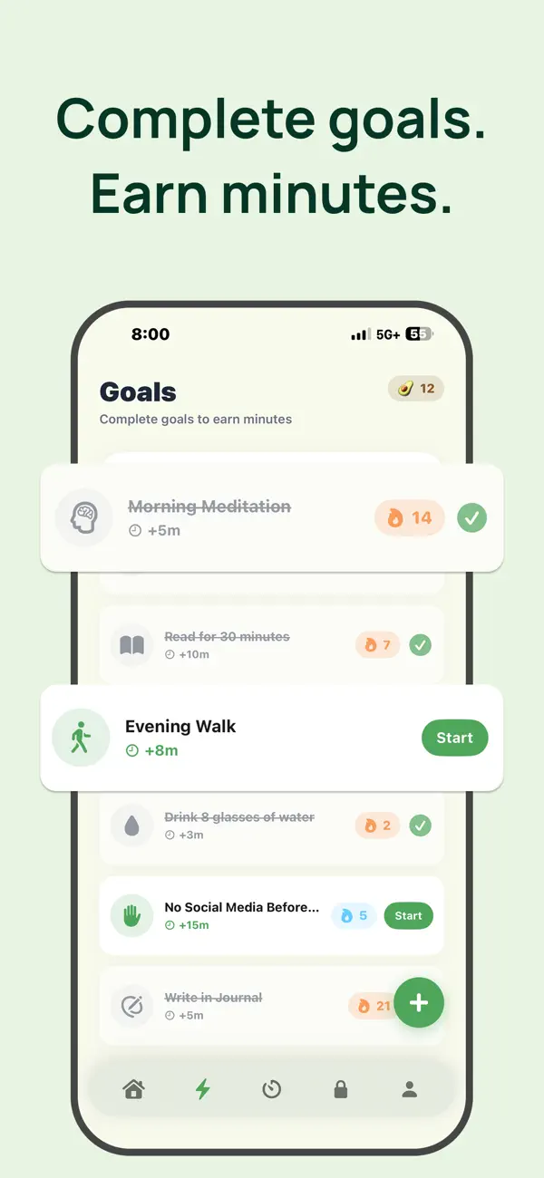 Screenshot #2 pour abocado: app blocker & goals