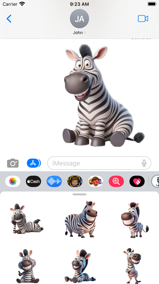 #5. Happy Zebra Stickers (iOS) Podle: Paul Scott