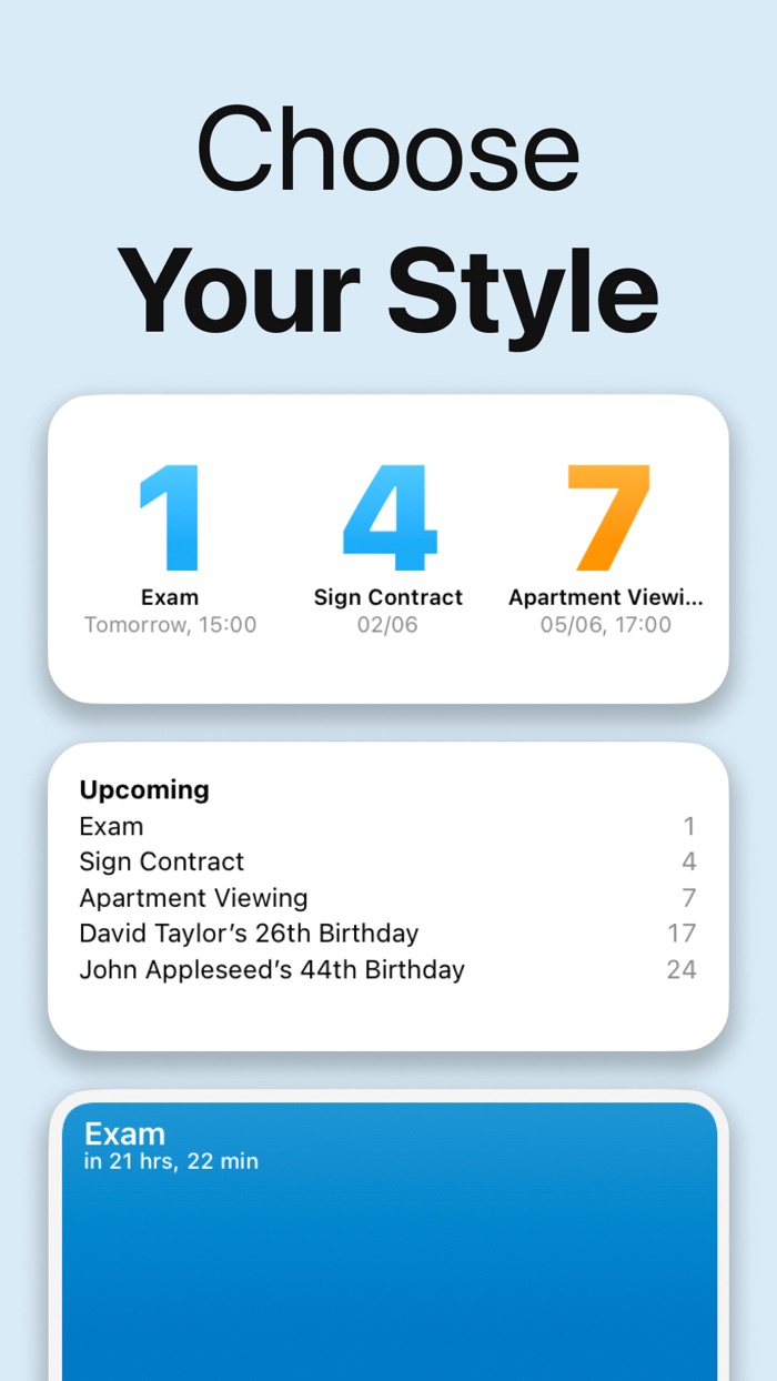 Countdown Widget - Deadlines