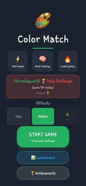 Color Match Game - Brain Quest screenshot 1