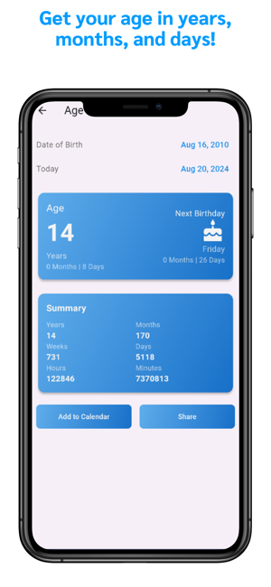 ‎Age & Date Calculator Pro Screenshot