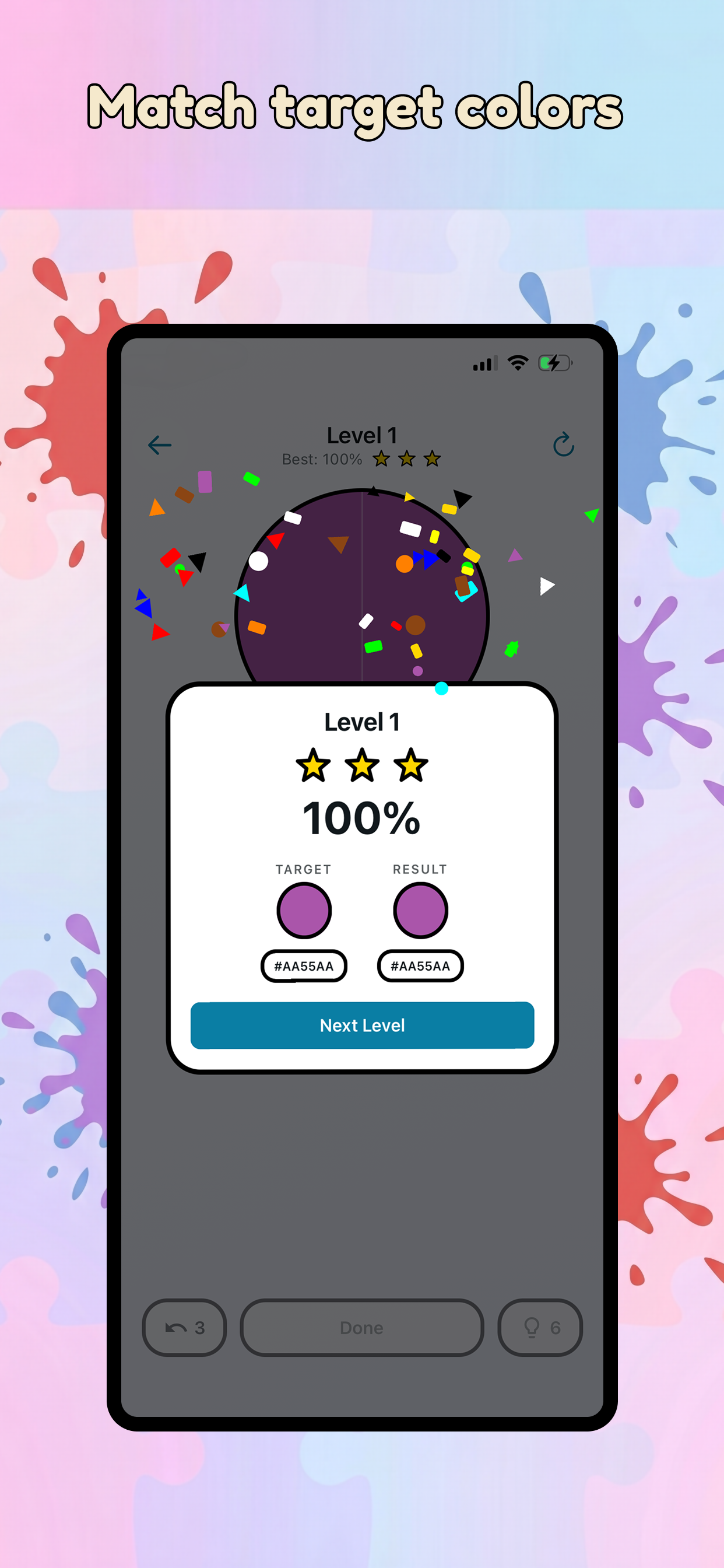 Hex Mixer: Color Mixing Puzzle screenshot 2