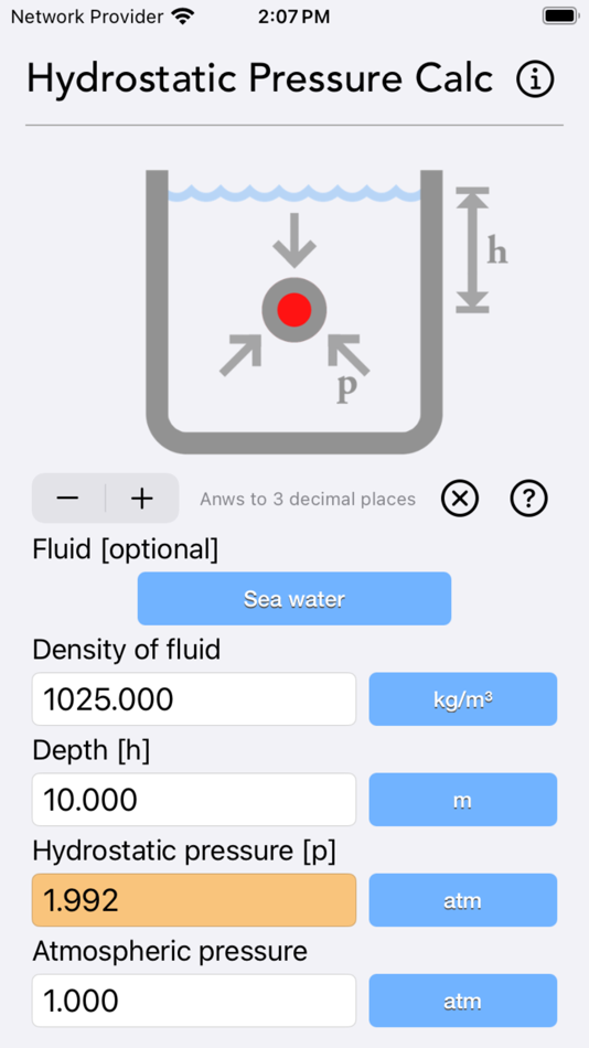 Hydrostatic Pressure Calc - 1.2 - (iOS)