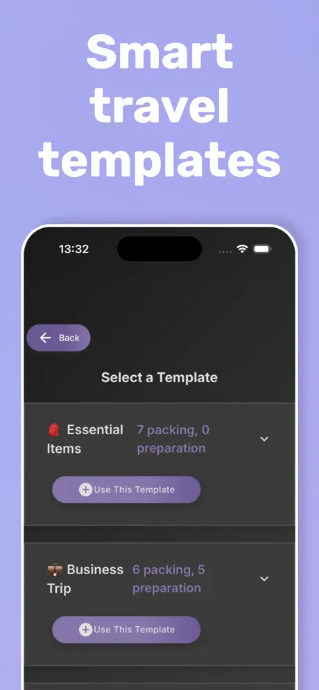PackMyTrip Packing List 旅行打包清单应用截图