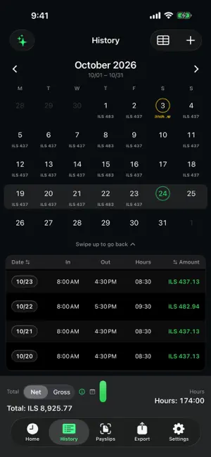 HoursTracker :ShiftInk screenshot 1
