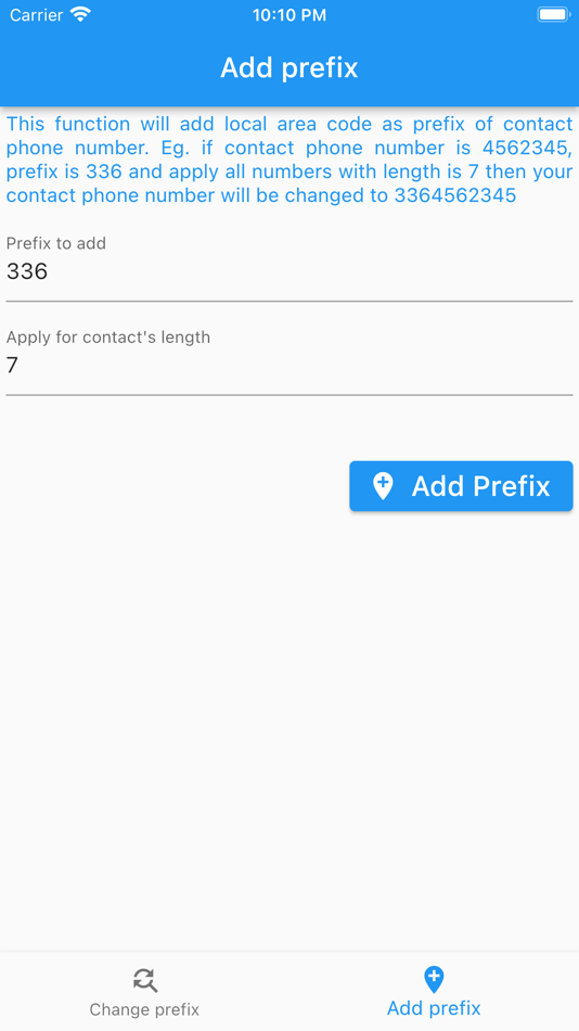#3. Contacts Prefix Fixer (iOS) By: Cuong Luu Hung