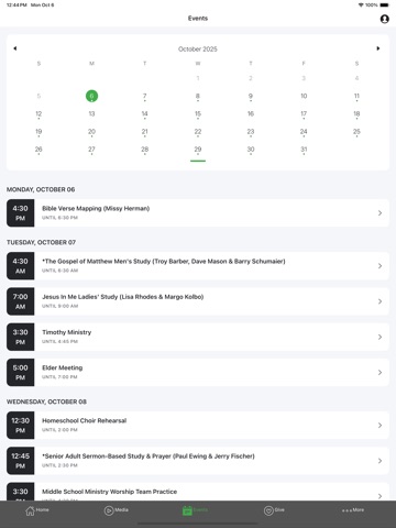 Century Baptist Church iPad screenshot