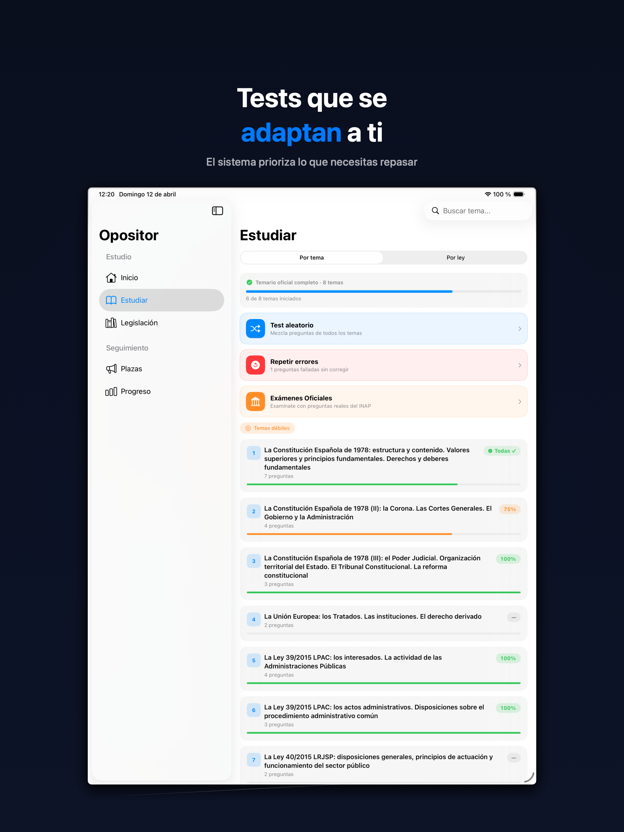 Opositor: Tests y Simulacros screenshot 10