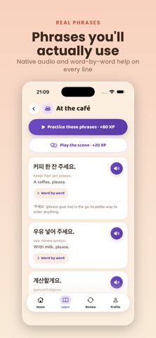 Annyeong Horang - Learn Korean iPhone screenshot