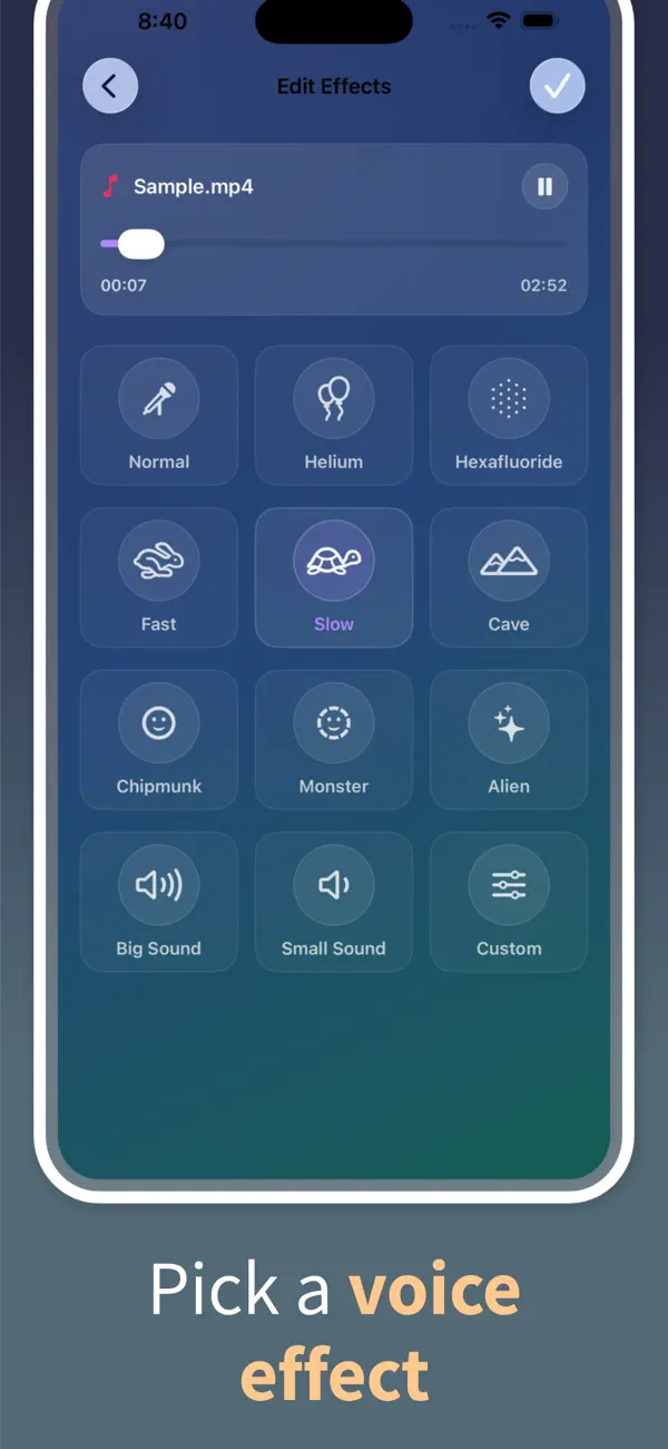 Screenshot #1 pour Audio Effects: Voice Changer