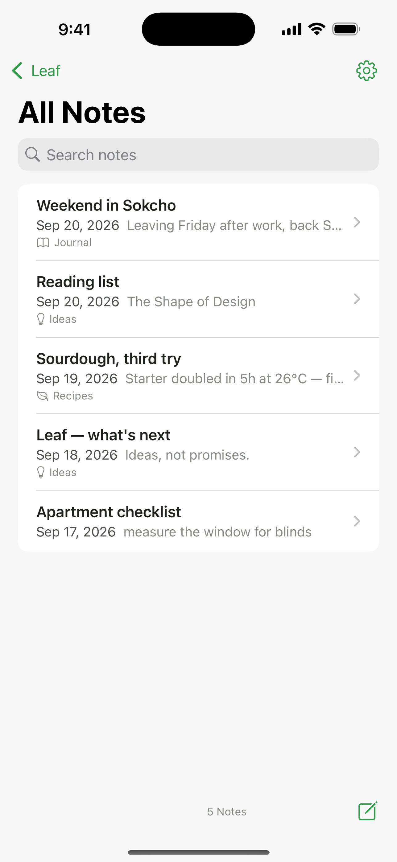 Screenshot 1 of Leaf - Markdown Notes