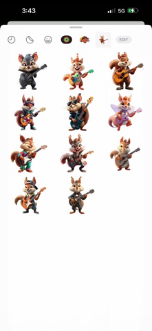 Guitar Squirrel Stickers screenshot