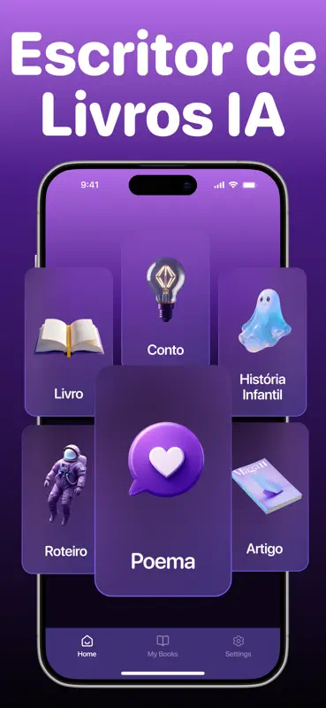 Escrever Livro e História IA screenshot 1 of 3