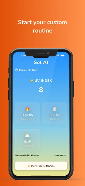 Sol AI: UV Index & Tanning iPhone screenshot 3