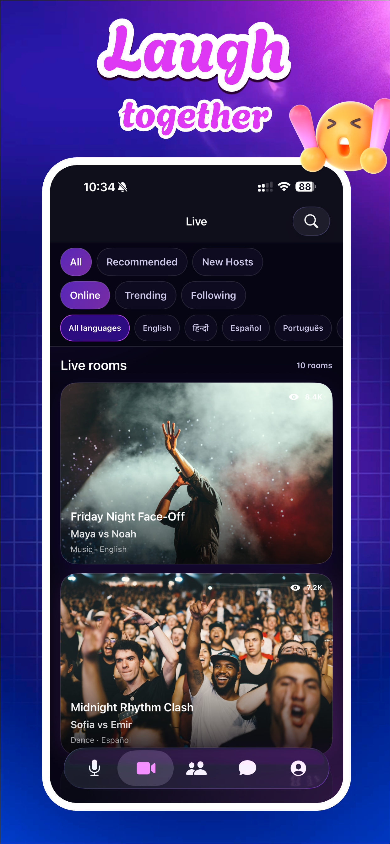 Voice Chat｜Live，Calls - TkRose screenshot 2