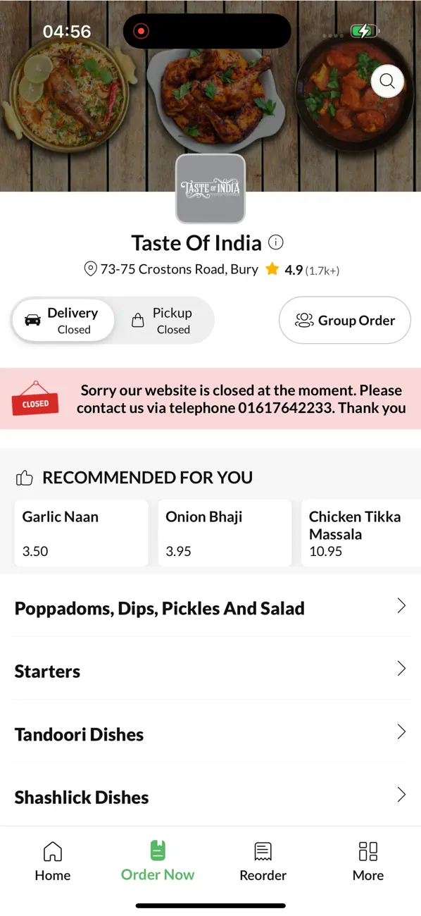 Screenshot #2 pour Taste Of India Bury.