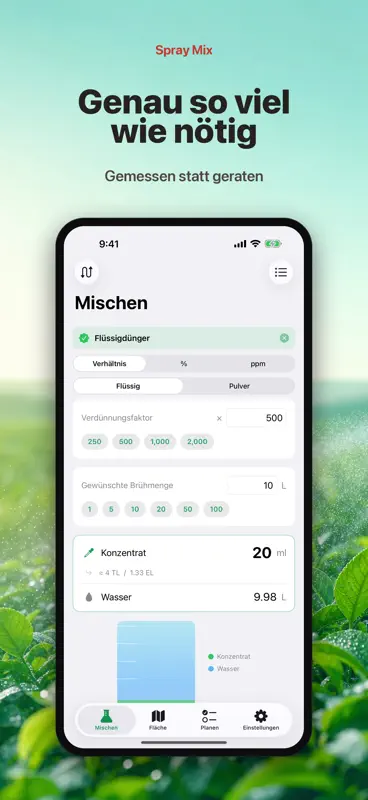 Spritzbrühe & Flächenrechner screenshot 3 of 10