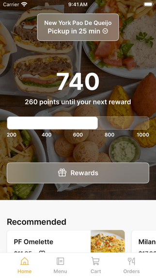 Pao De Queijo app screenshot