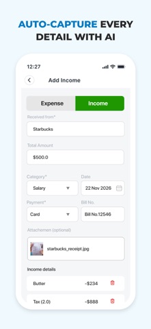 AI Expense Notebook & Tracker iPhone screenshot