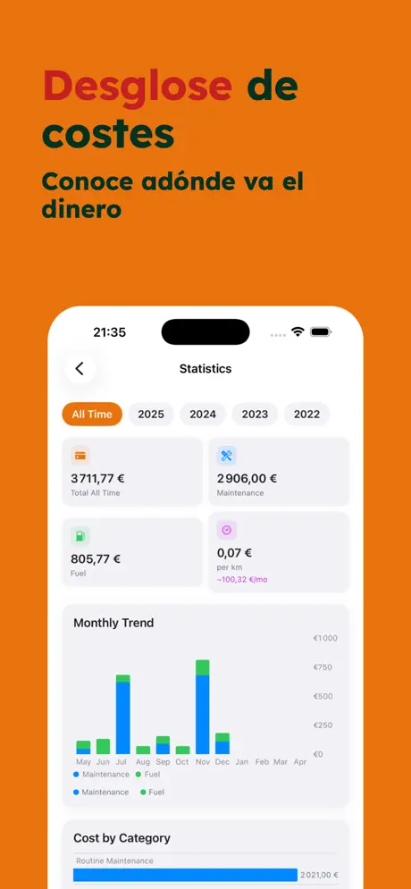 AutoLog — Mantenimiento Auto — captura de pantalla del iPhone 5