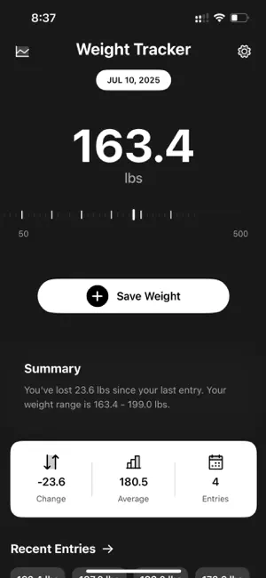 Weigh Memo screenshot 2