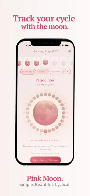 Pink Moon Period Tracker screenshot 1