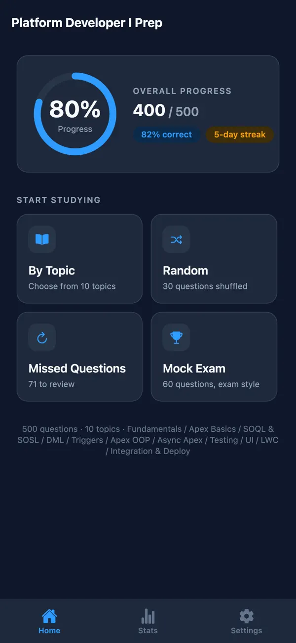 Screenshot #1 pour Platform Developer I Prep