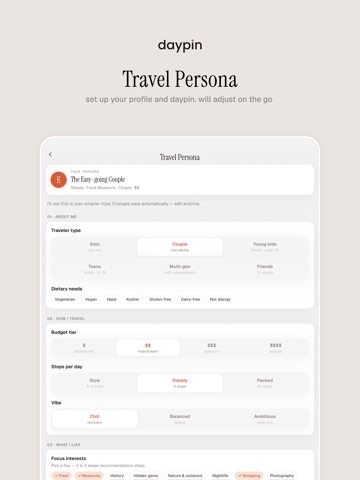 Daypin: AI Trip Planner iPad screenshot