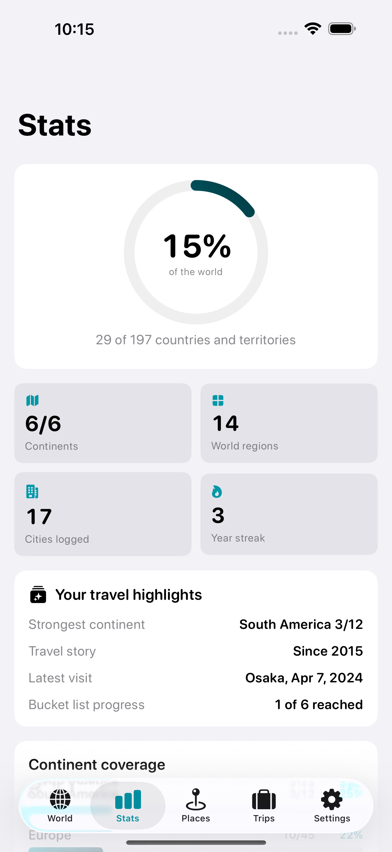GlobeTally: Places Visited screenshot 3