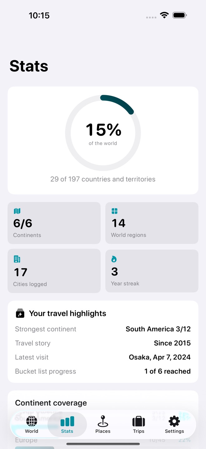 GlobeTally screenshot 3