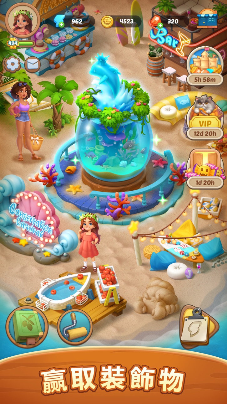 Seaside Escape®: Merge & Story iOS Mod IPA screenshot 5 - iOS game interface