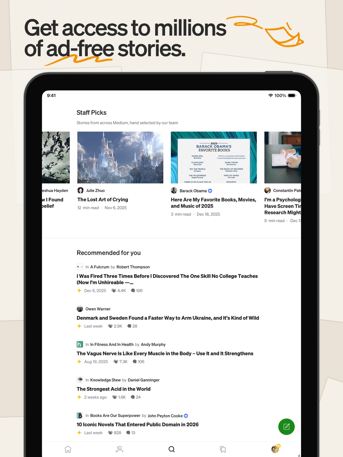 Medium: Read & Write Stories ipad screenshot 3