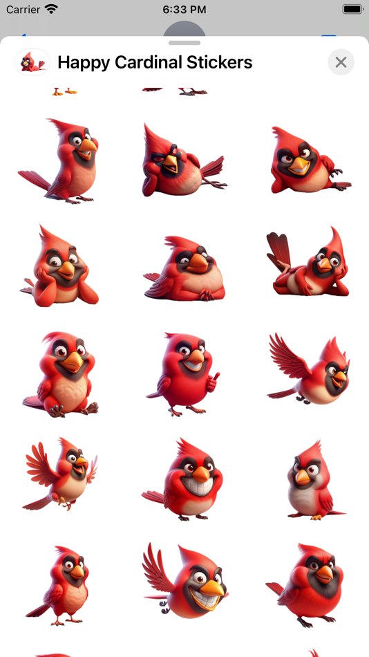 #2. Happy Cardinal Stickers (iOS) بواسطة: Paul Scott