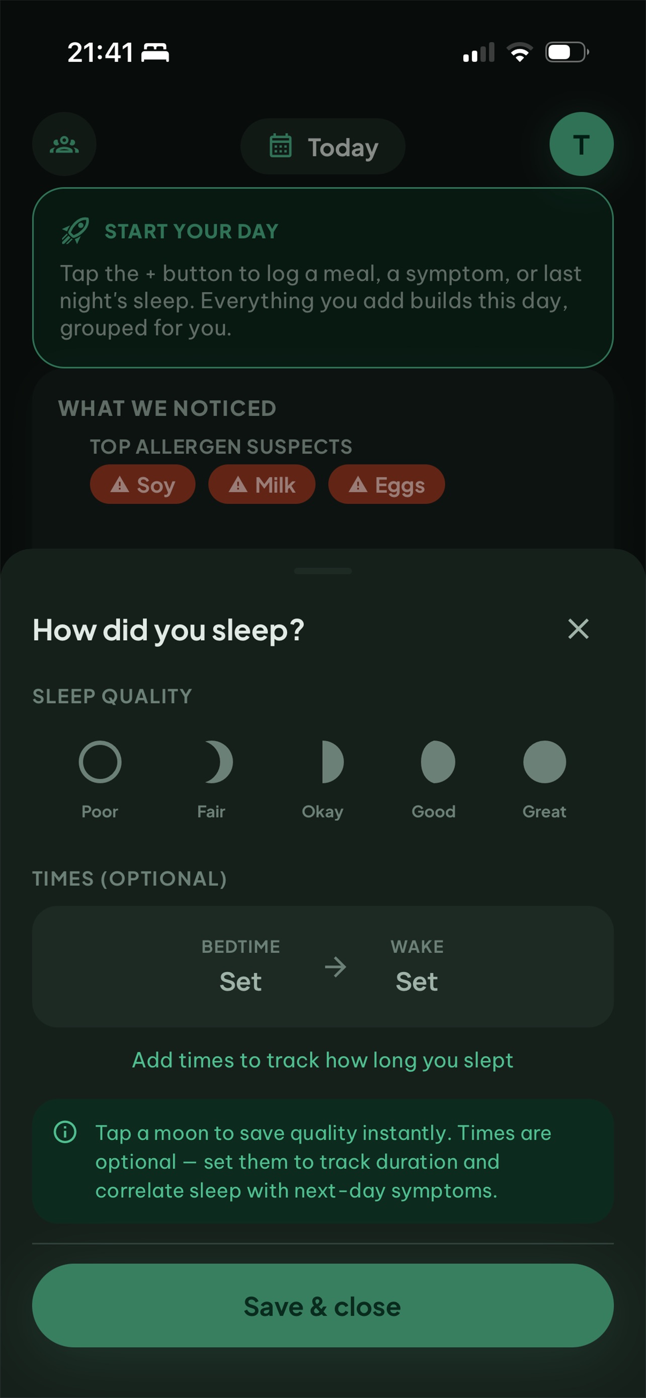 Screenshot 2 of in-tolerance: Symptom Tracker