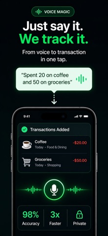 Vocash - AI Expense Tracker iPhone screenshot