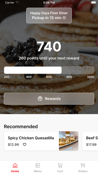 Happy Days Diner To Go iPhone screenshot 1 - Food & Drink app