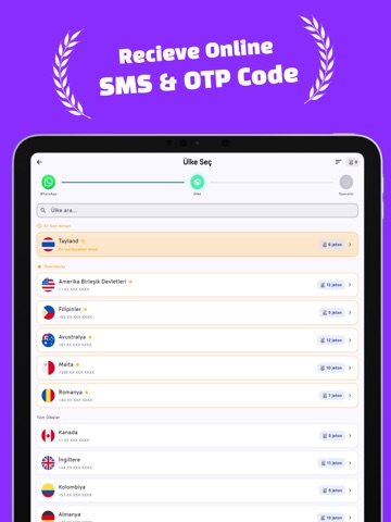 SMS & Virtual Number: OnayApp iPad screenshot