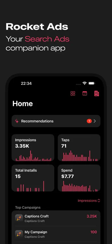 Rocket Ads - Apple Ads Manager screenshot 1