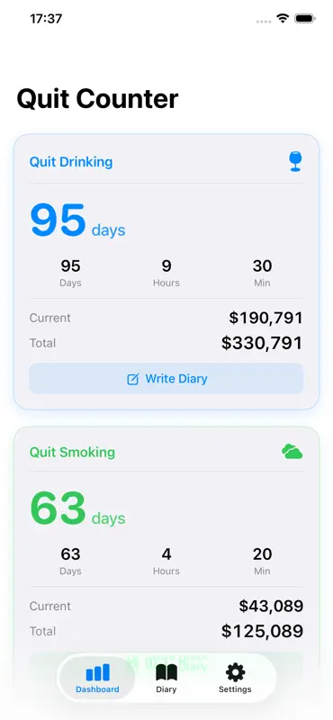 Quit Drink & Smoke Counter screenshot 4 of 5
