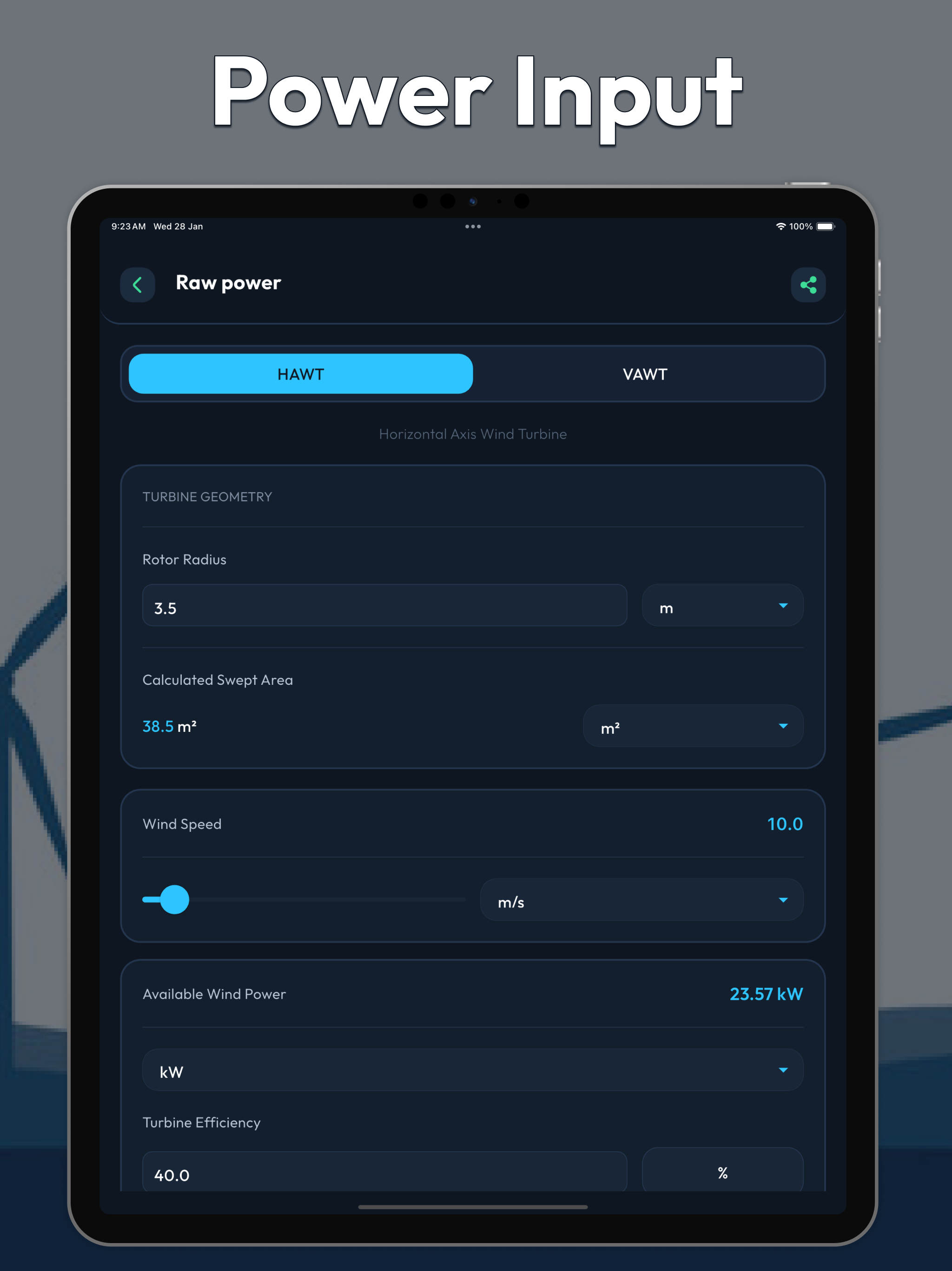 Wind Turbine Calculator. screenshot 7