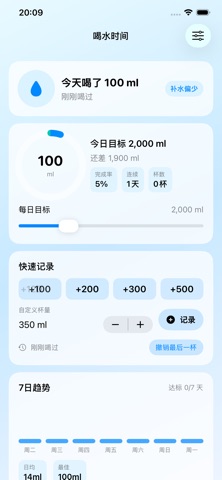 喝水时间-每日饮水目标记录 screenshot