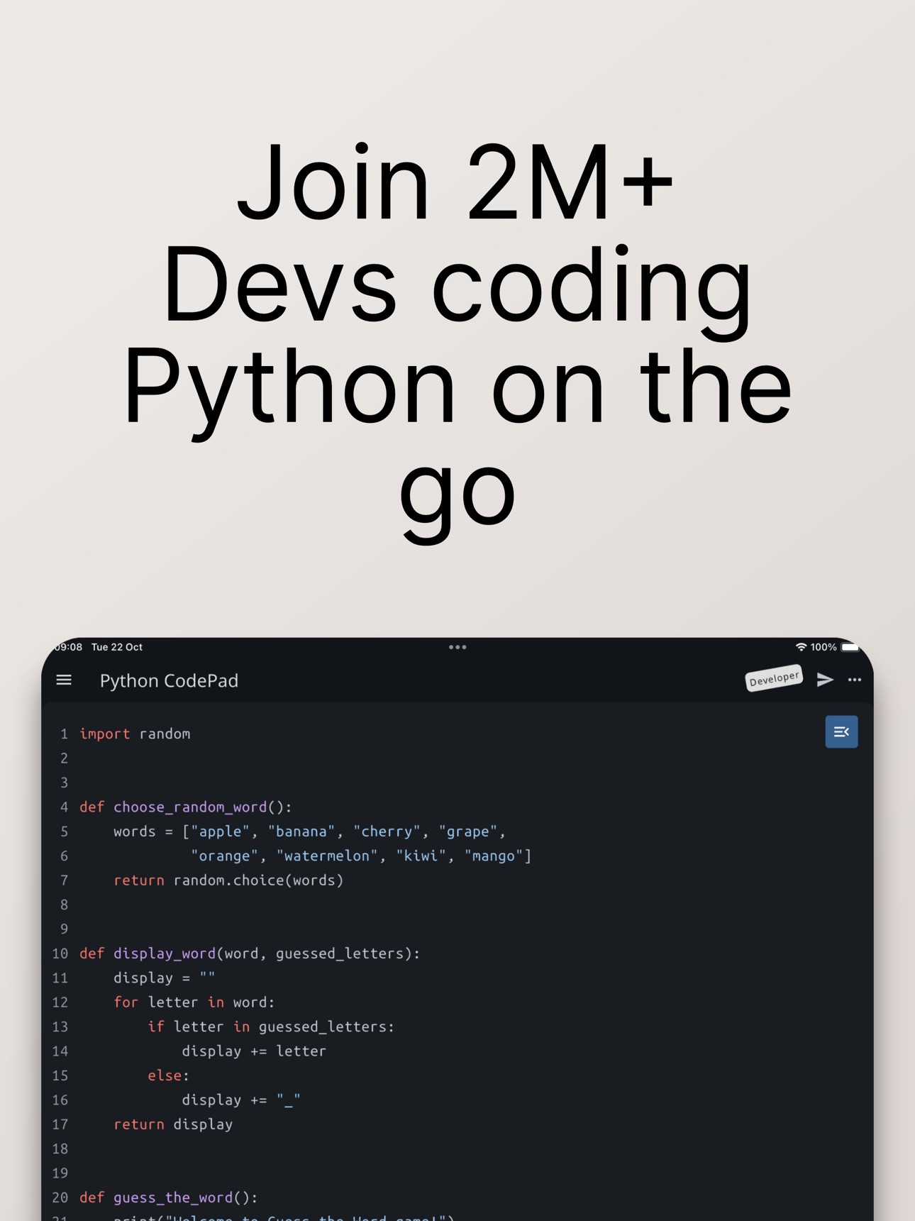 Python Coding Editor & IDE App screenshot 1