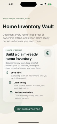 Home Inventory Vault iPhone screenshot