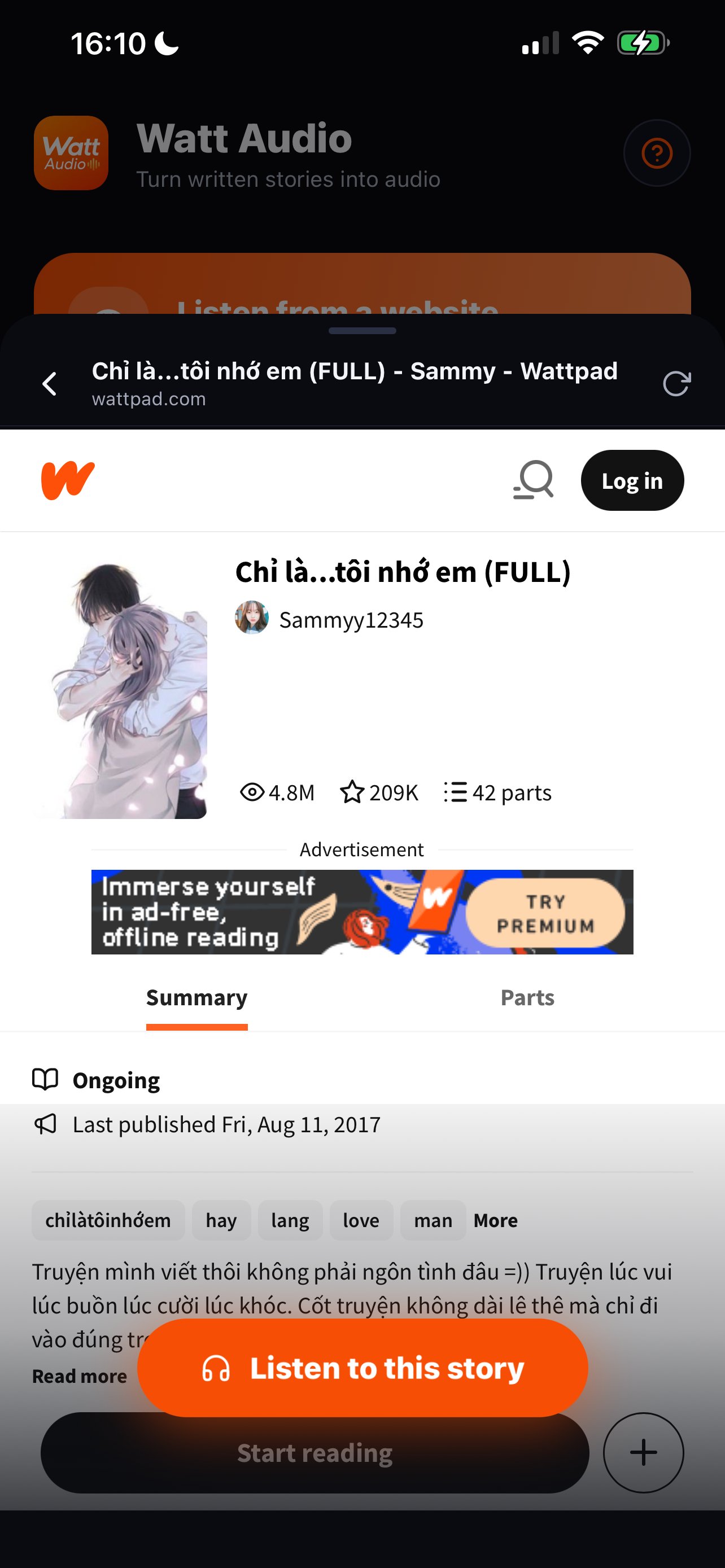 Watt Audio: Listen to Stories screenshot 3