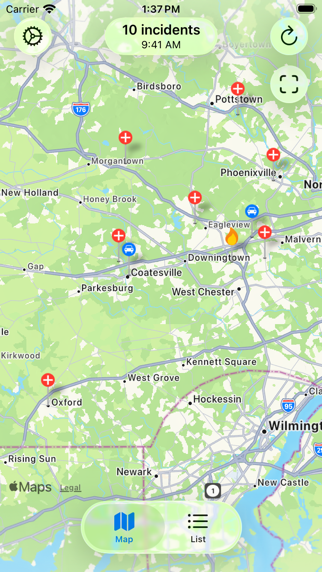 Chester County Incidents iPhone screenshot 1 - News app