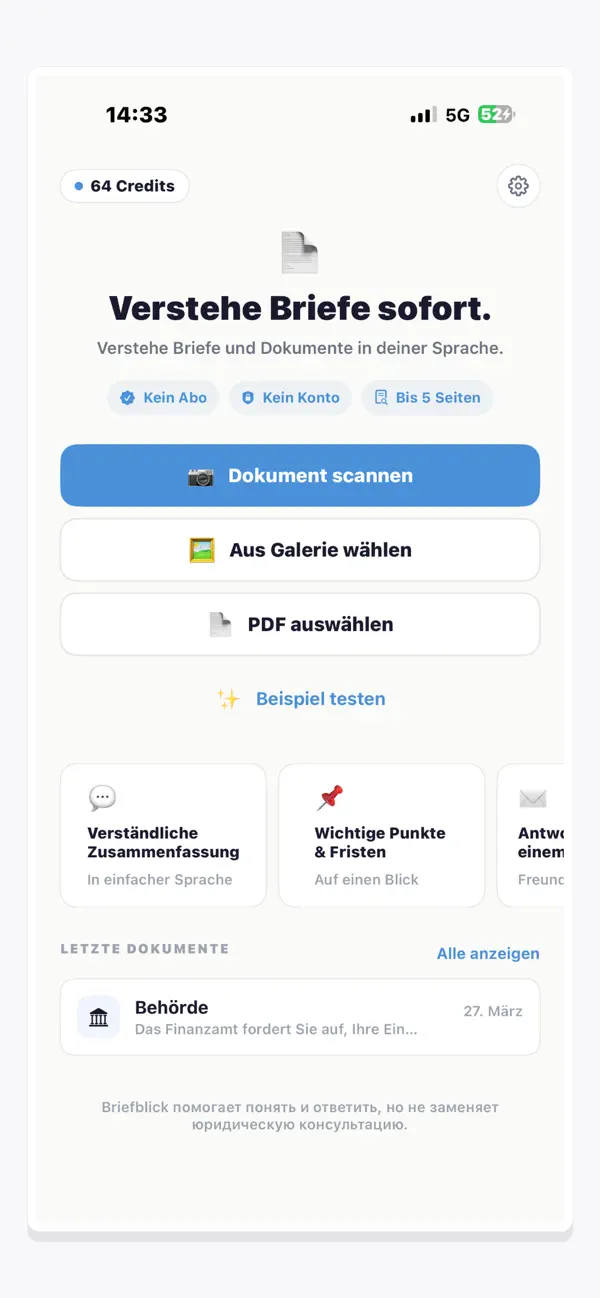Screenshot #1 pour Briefblick
